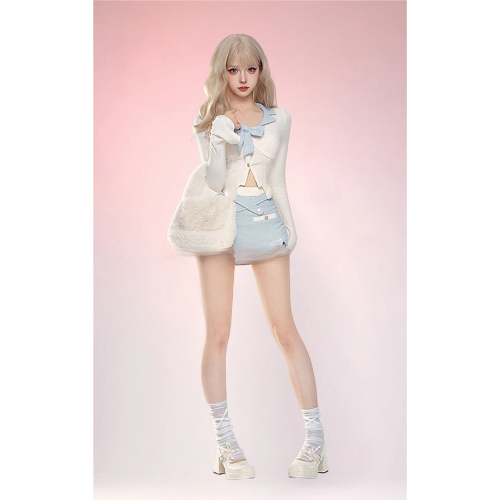 Autumn Lolita Chic 2-Piece Set – Y2K Japanese Style Crop Top & Bodycon Mini Skirt - Glamorize Hair & Beauty 