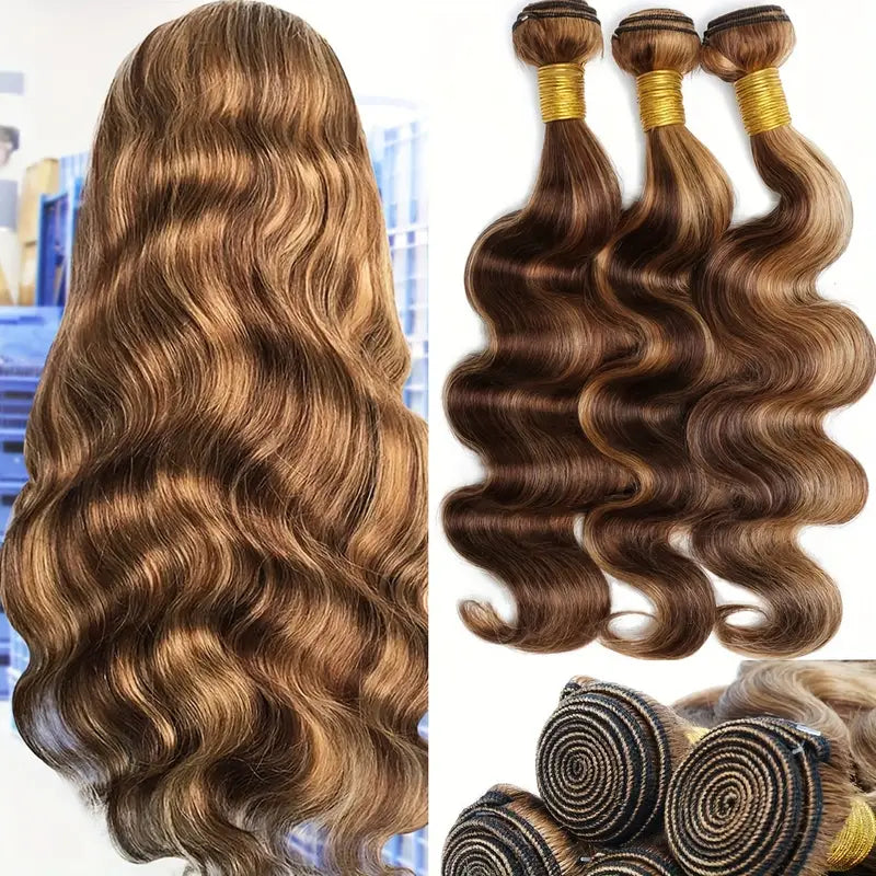 Body Wave Highlight Hair Bundles – Pre-Colored Peruvian Human Hair - Glamorize Hair & Beauty 