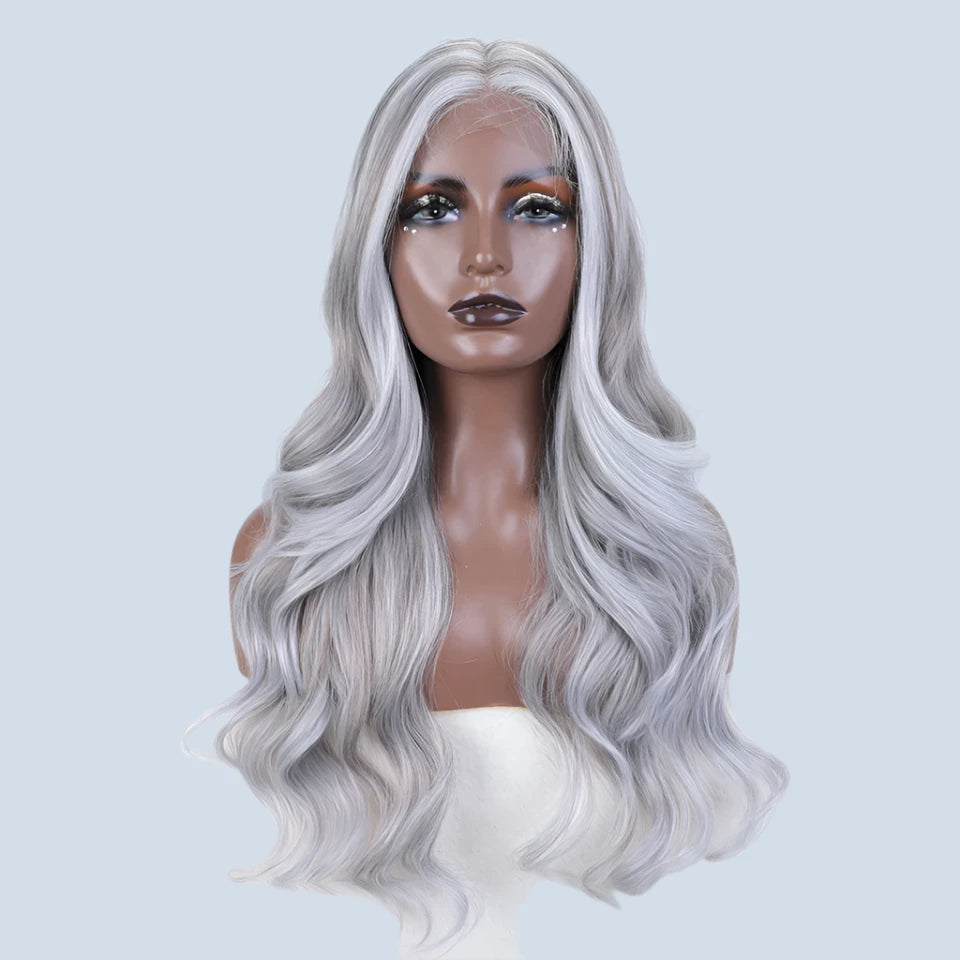 Glam Wave 26" Ombre Lace Front Wig – Honey Brown & Blonde Highlights - Glamorize Hair & Beauty 
