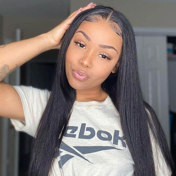 Malaysian Straight Lace Frontal Wig – 13x6 HD Transparent Pre-Plucked Human Hair - Glamorize Hair & Beauty 