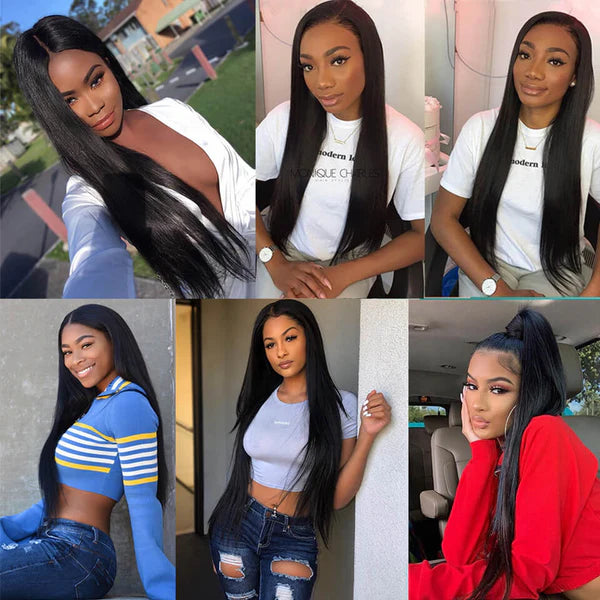 Malaysian Straight Lace Frontal Wig – 13x6 HD Transparent Pre-Plucked Human Hair - Glamorize Hair & Beauty 