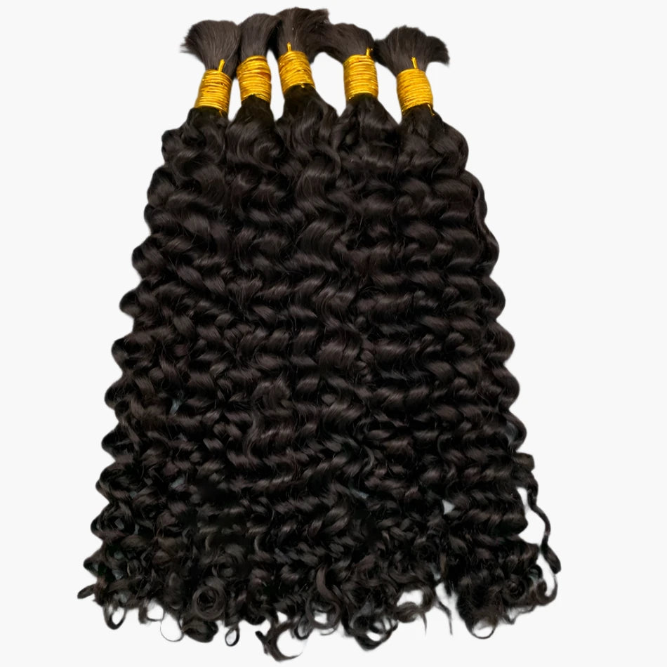 Loose Deep Curly Indian Remy Hair – 100% Unprocessed Hair for Braiding - Glamorize Hair & Beauty 