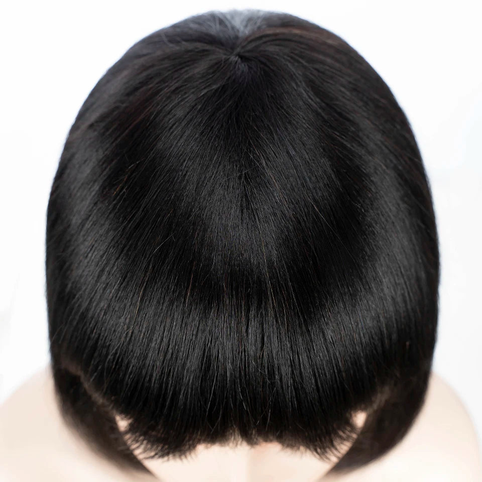 LuxeBob Remy Brazilian Short Wig – Sleek Bang Perfection - Glamorize Hair & Beauty 