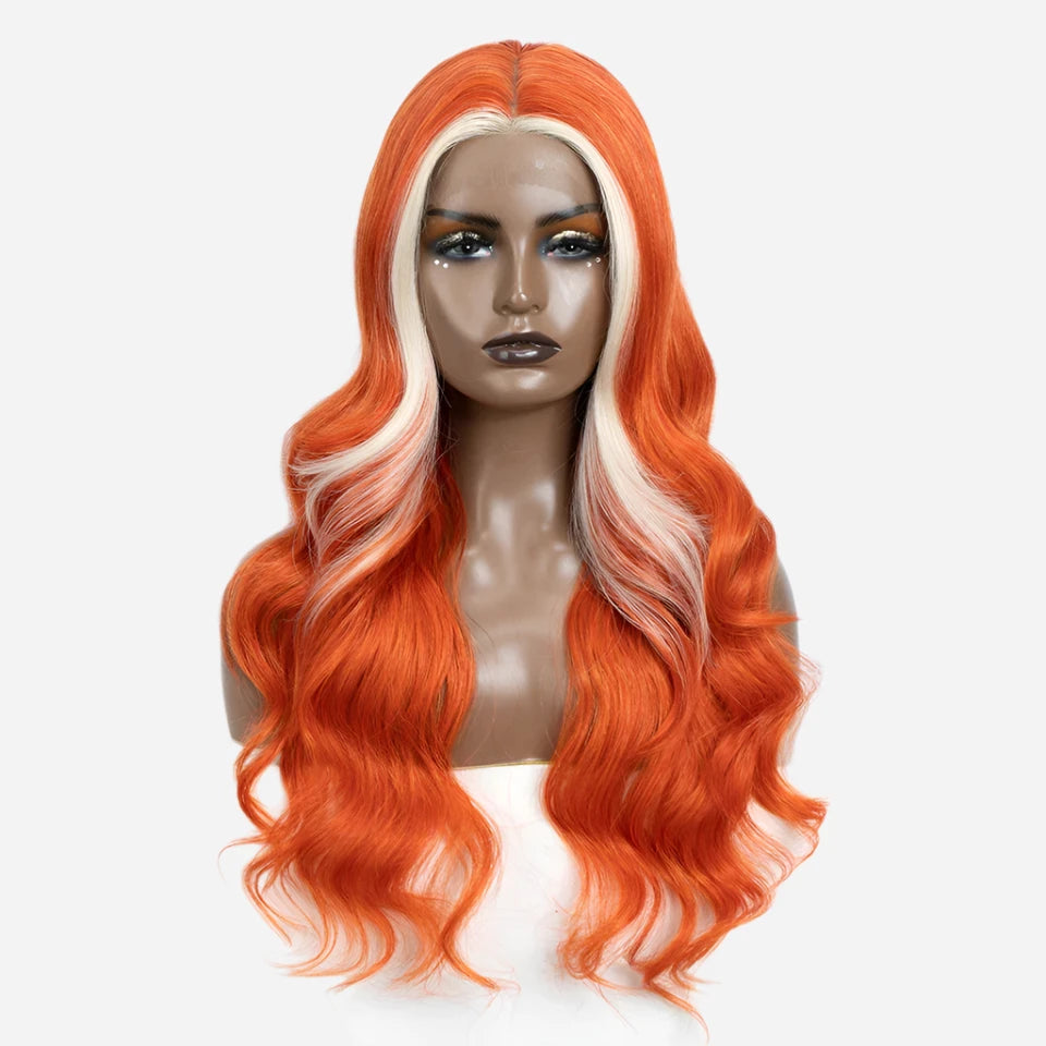 Glam Wave 26" Ombre Lace Front Wig – Honey Brown & Blonde Highlights - Glamorize Hair & Beauty 