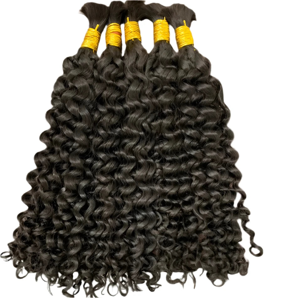 Loose Deep Curly Indian Remy Hair – 100% Unprocessed Hair for Braiding - Glamorize Hair & Beauty 