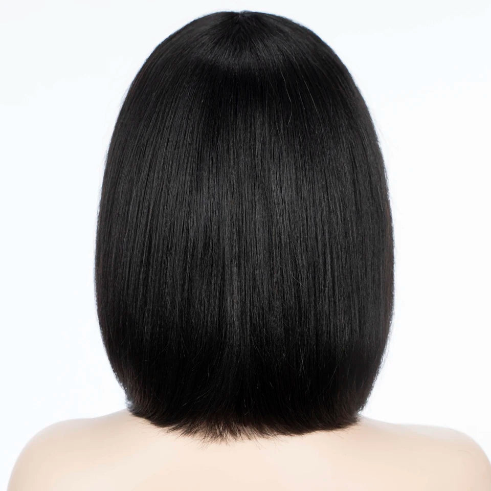 LuxeBob Remy Brazilian Short Wig – Sleek Bang Perfection - Glamorize Hair & Beauty 