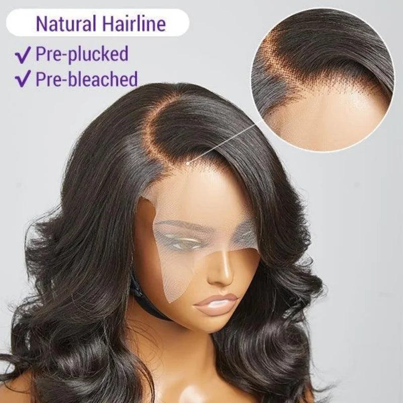 Sophianna 13x6 Frontal Lace Natural Black Body Wave Side Part Long Wig 100% Human Hair for woman - Glamorize Hair & Beauty 