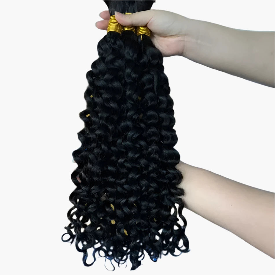Loose Deep Curly Indian Remy Hair – 100% Unprocessed Hair for Braiding - Glamorize Hair & Beauty 