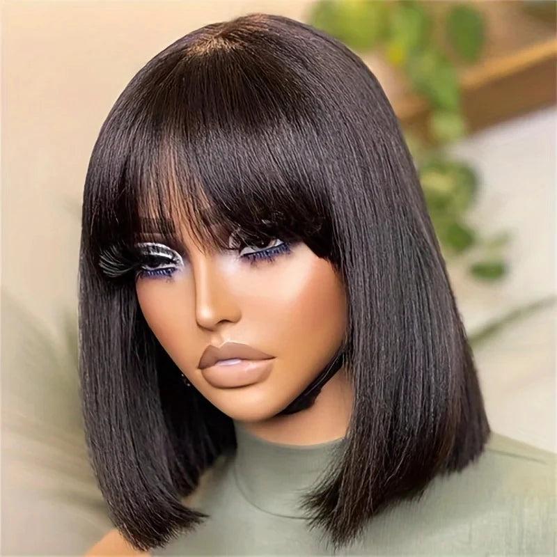 SleekChic Bob Wig – Brazilian Straight with Bangs - Glamorize Hair & Beauty 
