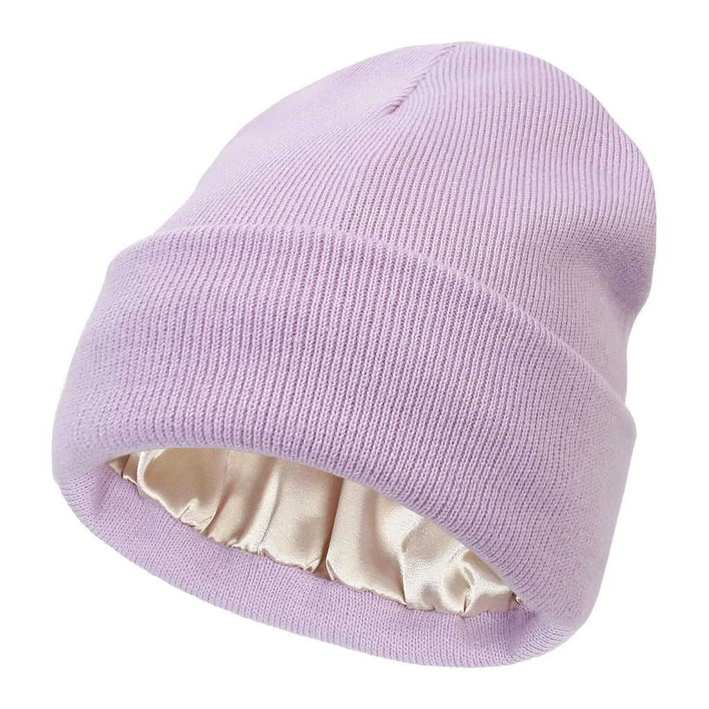 Unisex Satin-Lined Anti-Static Beanie – Winter Warmth & Hair Protection - Glamorize Hair & Beauty 