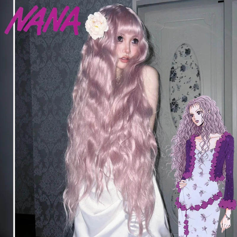 Nana Serizawa Layla Cosplay Wig – Long Pink Lolita Curls, Heat-Resistant Synthetic Hair - Glamorize Hair & Beauty 
