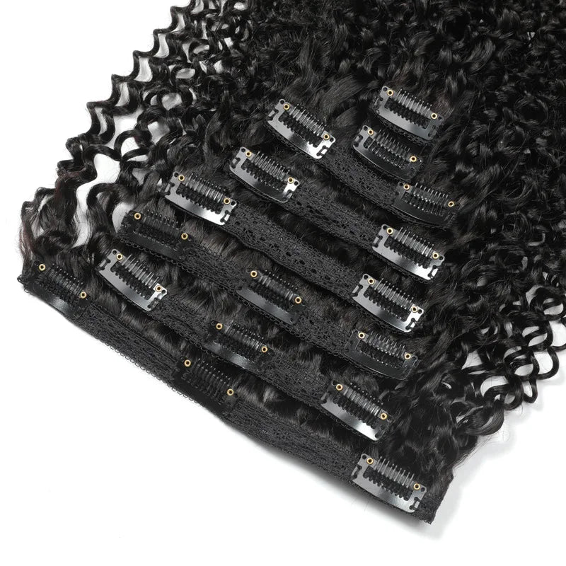 Kinky Curly Clip-In Hair Extensions – 3C/4A Afro Human Hair Full Head Set - Glamorize Hair & Beauty 