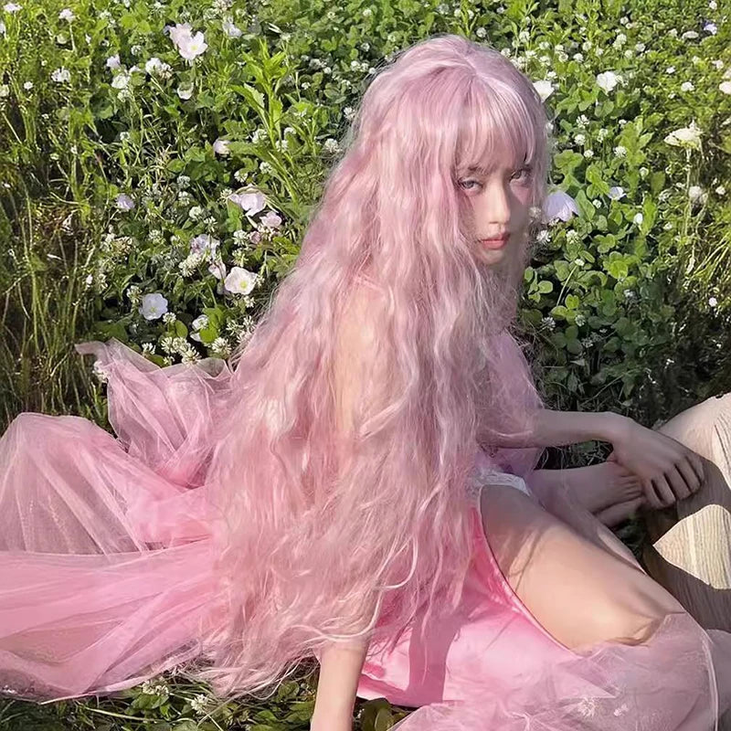 Nana Serizawa Layla Cosplay Wig – Long Pink Lolita Curls, Heat-Resistant Synthetic Hair - Glamorize Hair & Beauty 