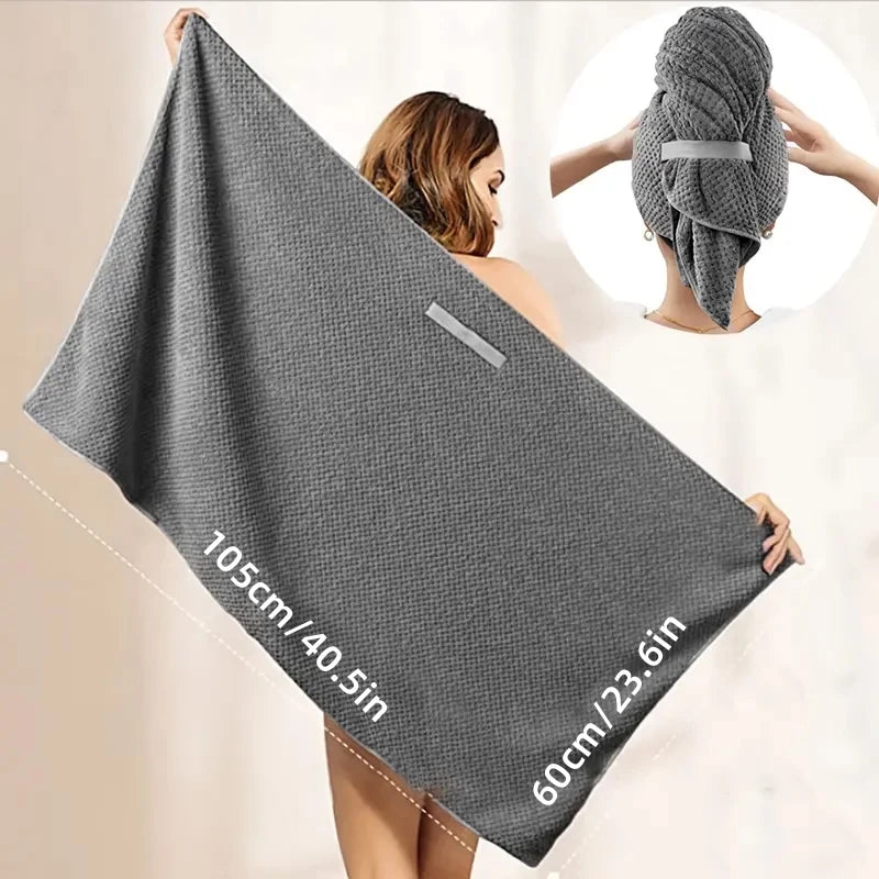 Ultra-Absorbent Microfiber Hair Towel Wrap – Quick Dry with Elastic Band (Turban Towel) - Glamorize Hair & Beauty 