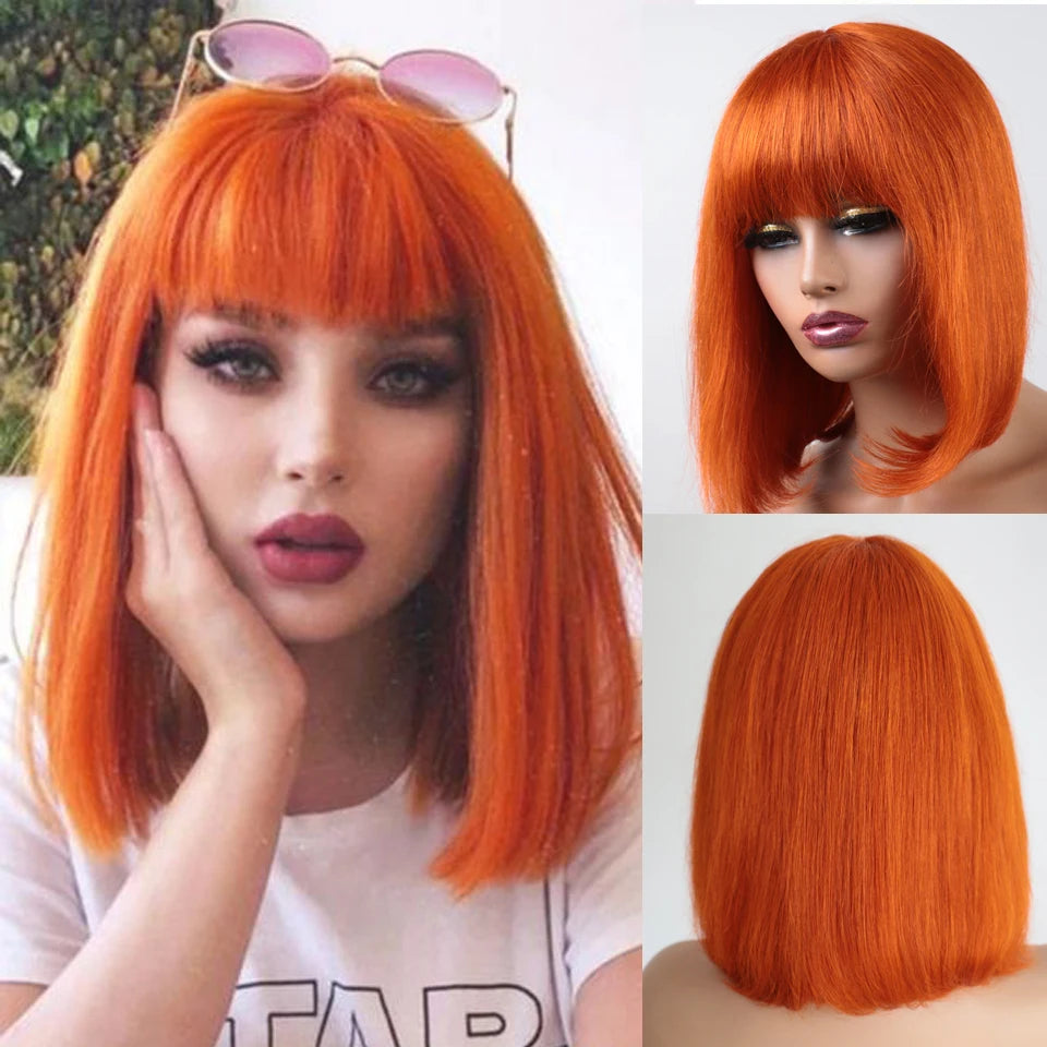 SleekChic Bob Wig – Brazilian Straight with Bangs - Glamorize Hair & Beauty 