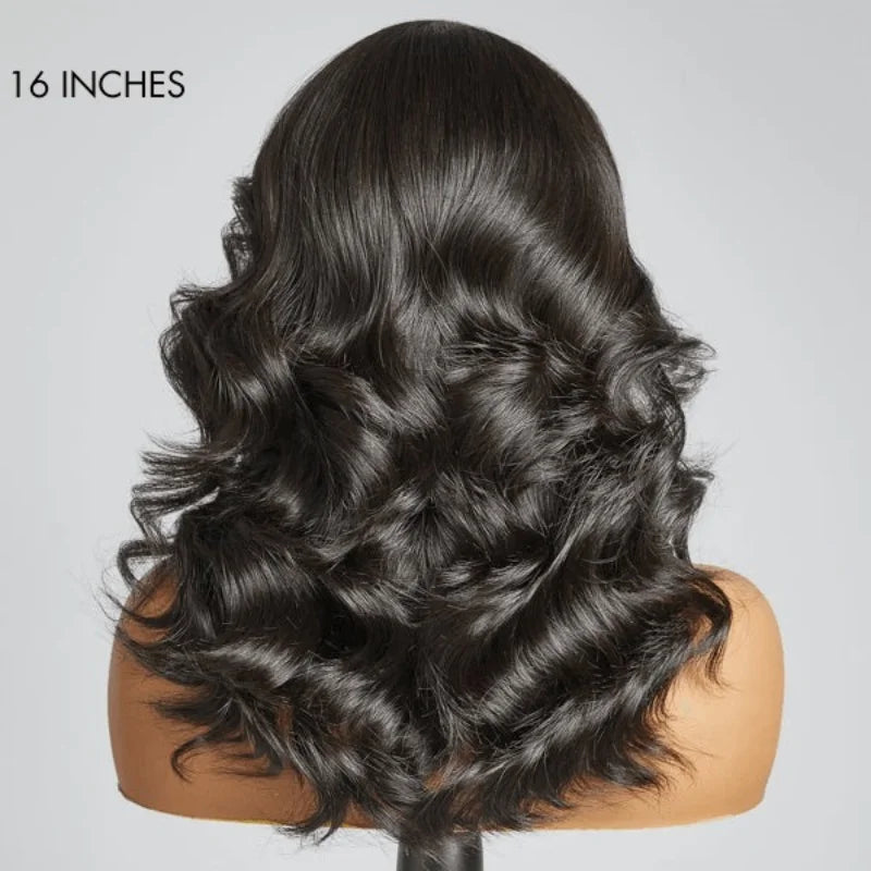 Sophianna 13x6 Frontal Lace Natural Black Body Wave Side Part Long Wig 100% Human Hair for woman - Glamorize Hair & Beauty 