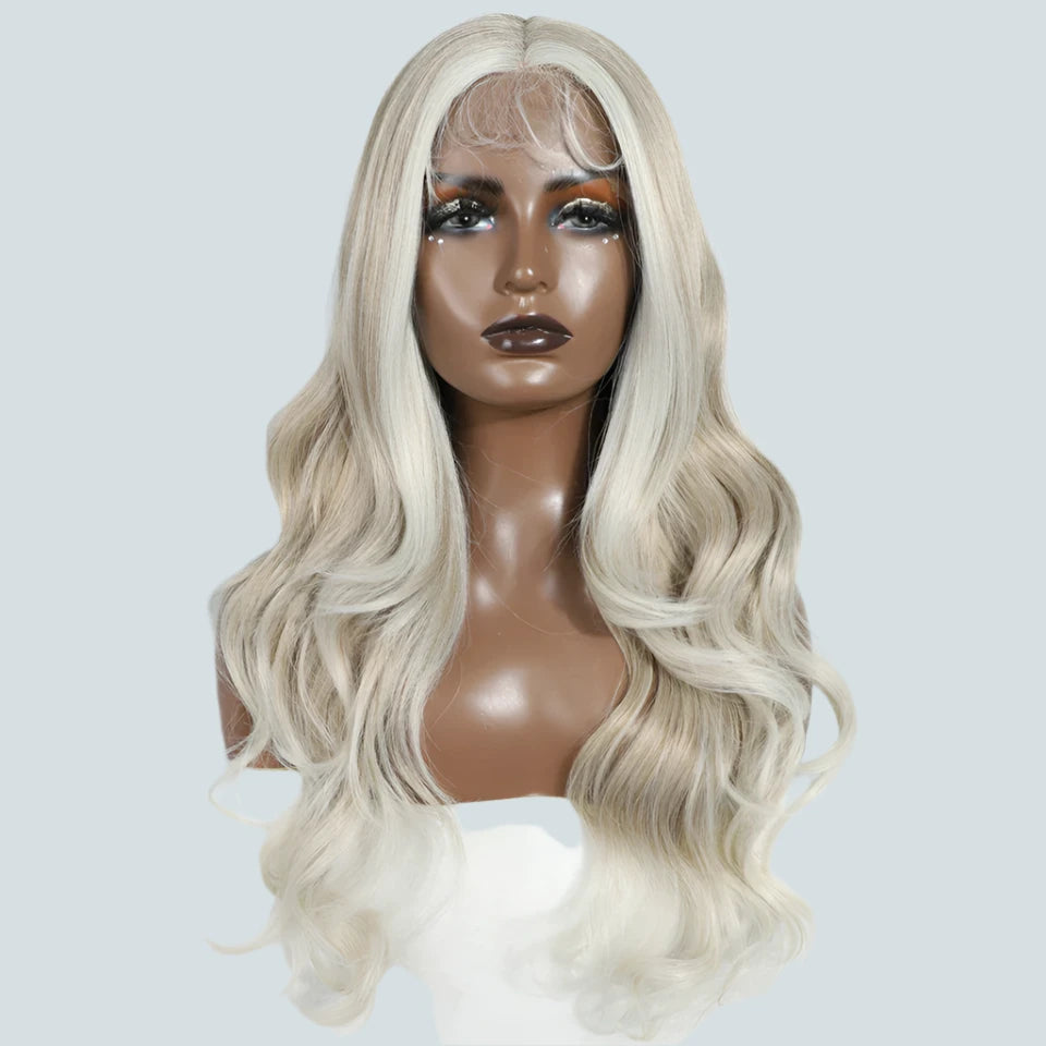 Glam Wave 26" Ombre Lace Front Wig – Honey Brown & Blonde Highlights - Glamorize Hair & Beauty 