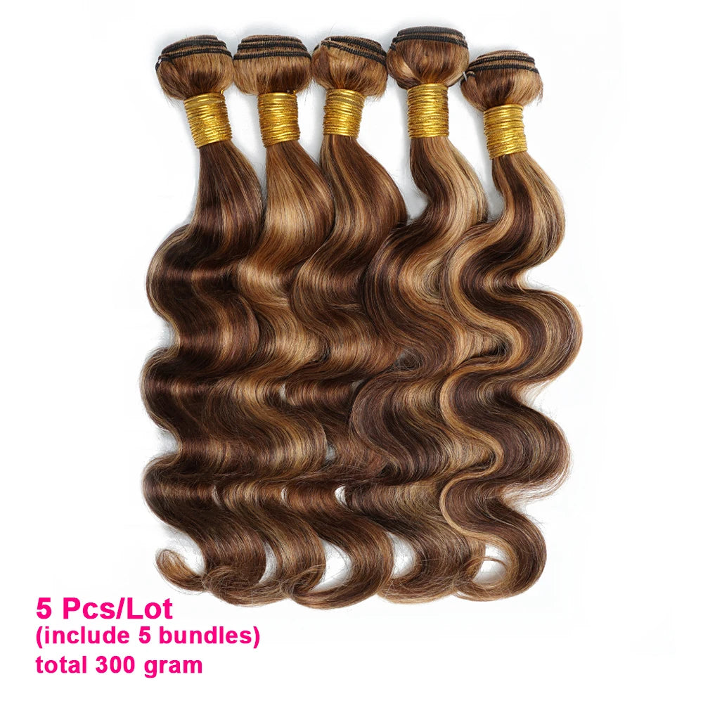 Body Wave Highlight Hair Bundles – Pre-Colored Peruvian Human Hair - Glamorize Hair & Beauty 