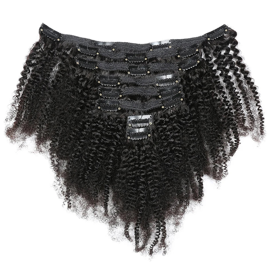 Kinky Curly Clip-In Hair Extensions – 3C/4A Afro Human Hair Full Head Set - Glamorize Hair & Beauty 