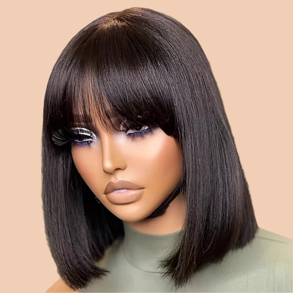 SleekChic Bob Wig – Brazilian Straight with Bangs - Glamorize Hair & Beauty 