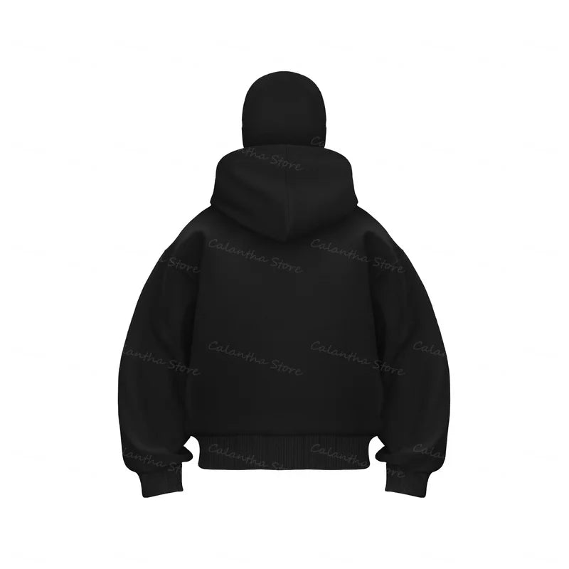 GHB Retro Balaclava Hoodie – Double-Layer Multiple Color Winter Streetwear - Glamorize Hair & Beauty 