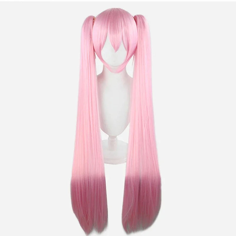 110cm Long Miku Cosplay Wig – Heat-Resistant Synthetic Hair with Clip-In Ponytails - Glamorize Hair & Beauty 