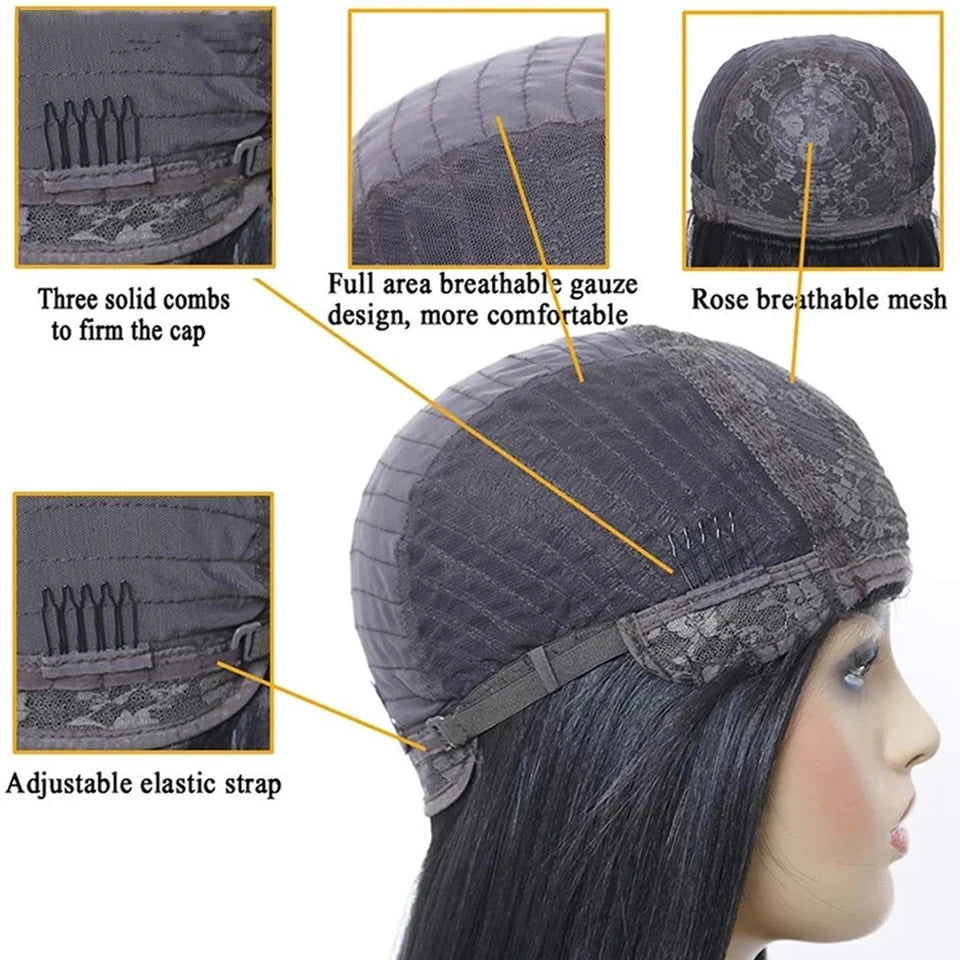 SleekChic Bob Wig – Brazilian Straight with Bangs - Glamorize Hair & Beauty 