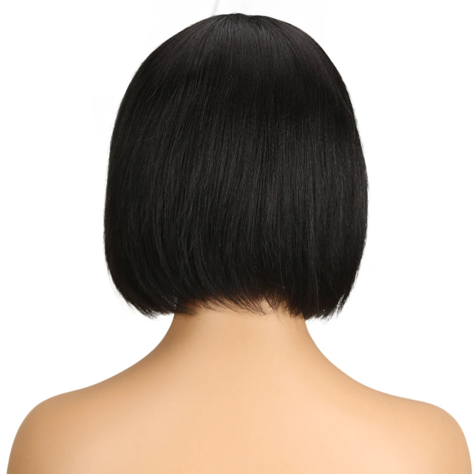 LuxeBob Remy Brazilian Short Wig – Sleek Bang Perfection - Glamorize Hair & Beauty 