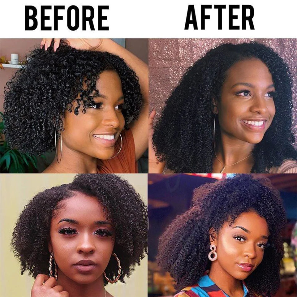 Kinky Curly Clip-In Hair Extensions – 3C/4A Afro Human Hair Full Head Set - Glamorize Hair & Beauty 