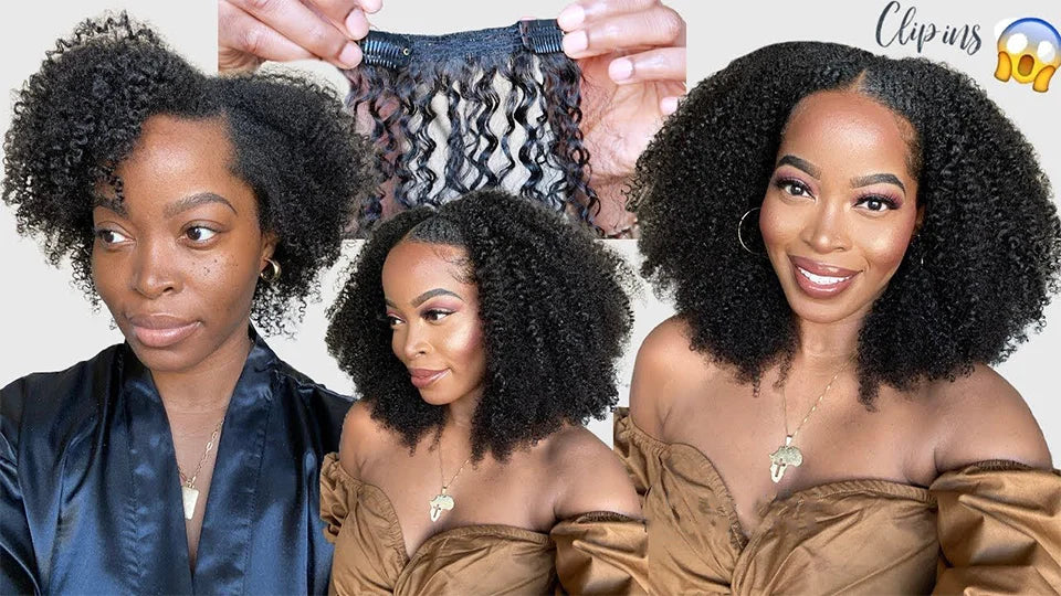 Kinky Curly Clip-In Hair Extensions – 3C/4A Afro Human Hair Full Head Set - Glamorize Hair & Beauty 
