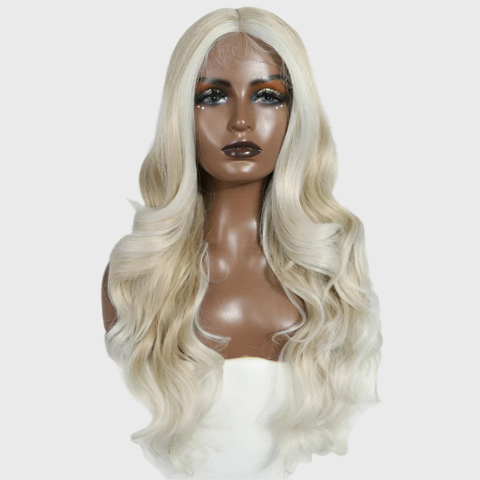 Glam Wave 26" Ombre Lace Front Wig – Honey Brown & Blonde Highlights - Glamorize Hair & Beauty 