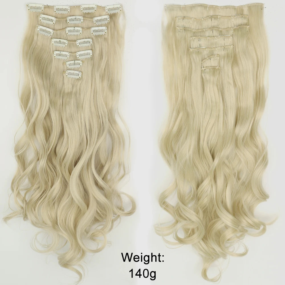 7-Piece Ombre Clip-In Hair Extensions – Heat-Resistant, Long Straight Style - Glamorize Hair & Beauty 