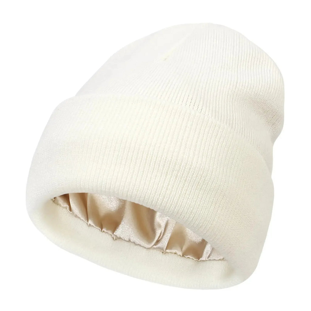 Unisex Satin-Lined Anti-Static Beanie – Winter Warmth & Hair Protection - Glamorize Hair & Beauty 