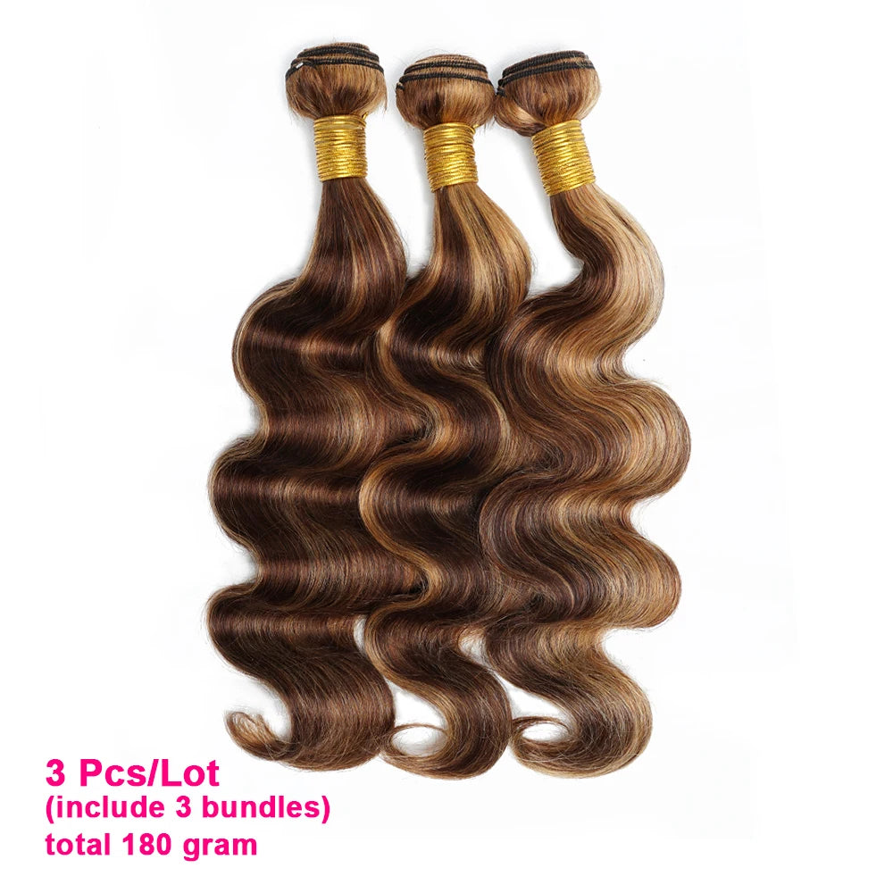 Body Wave Highlight Hair Bundles – Pre-Colored Peruvian Human Hair - Glamorize Hair & Beauty 