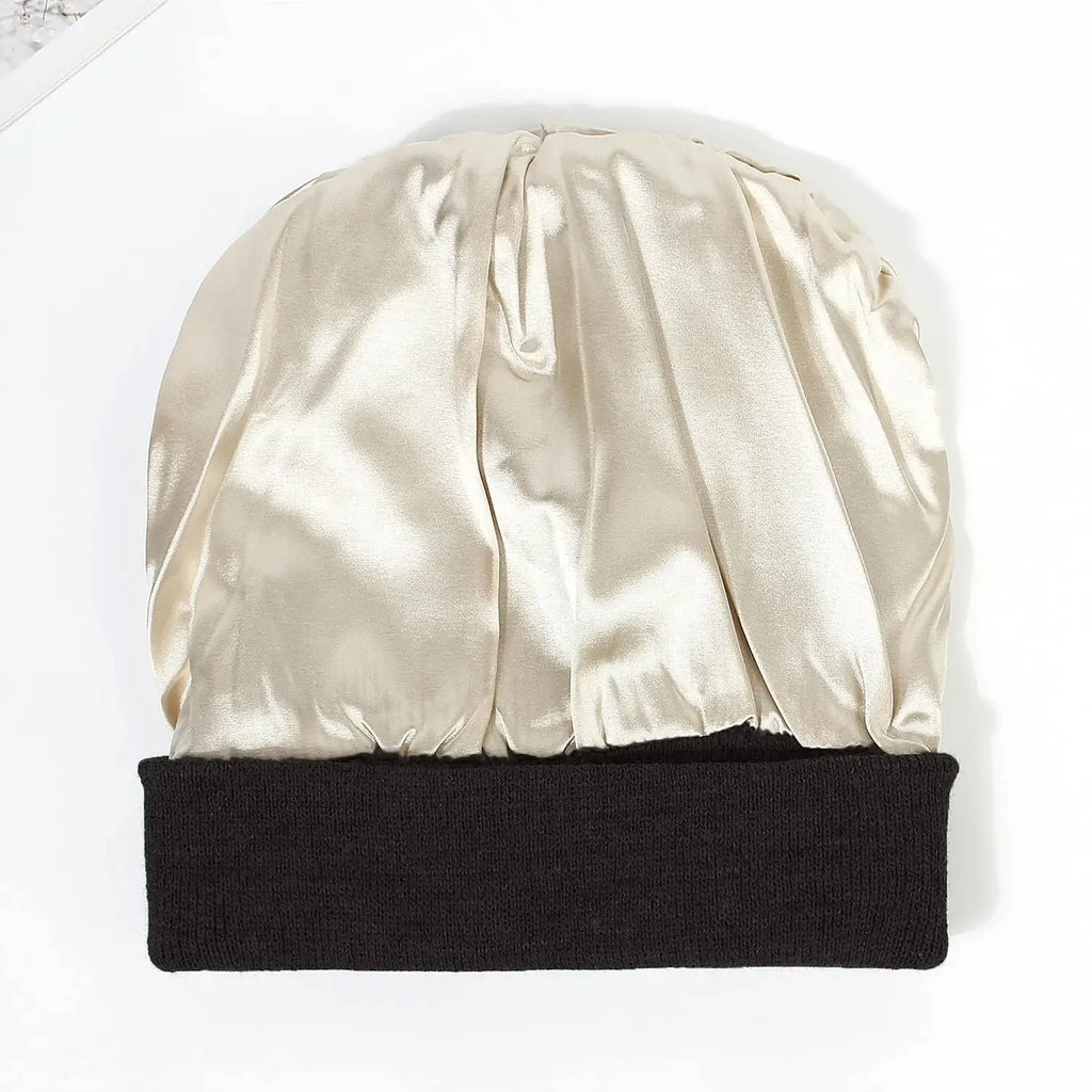Unisex Satin-Lined Anti-Static Beanie – Winter Warmth & Hair Protection - Glamorize Hair & Beauty 